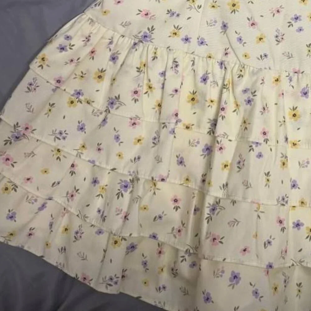 White Floral Mini Dress - Picture 3 of 3